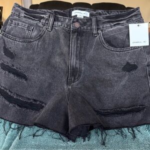 O'Neill Women's Charcoal Distressed Jean Shorts Size 31